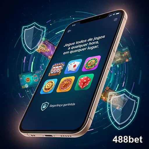 Tela de smartphone com app de casino acessado por usuário no mobile